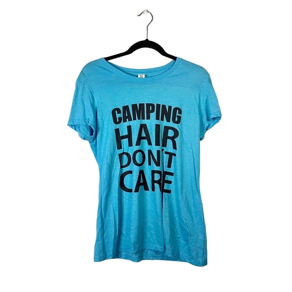 District Tops - District Made Camping Hair Don’t Care Casual Short Sleeve Fitted T Shirt Medium
